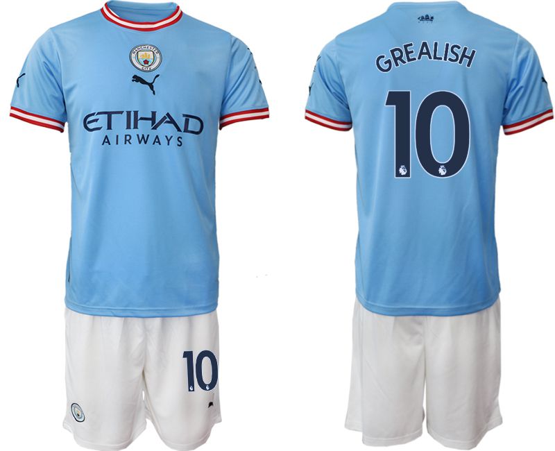 Men 2022-2023 Club Manchester City home blue #10 Soccer Jersey->customized soccer jersey->Custom Jersey